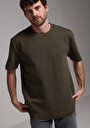 thumb-Comfort Fit Yuvarlak Yaka Düz Erkek Yeşil Kısa Kol Tişört