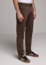 thumb-Regular Fit Orta Bel Düz Paça Erkek Kahverengi  Pantolon