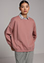 thumb-Relax Fit Yuvarlak Yaka Düz Kadın Pembe Sweatshirt