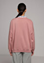 thumb-Relax Fit Yuvarlak Yaka Düz Kadın Pembe Sweatshirt