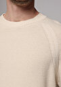 thumb-Regular Fit Yuvarlak Yaka Jakarlı Erkek Ekru Kazak