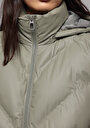 thumb-Regular Fit Kapüşonlu Fermuarlı Astarlı Çıkarılabilir Kapüşonlu Kadın Yeşil Yelek