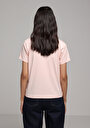 thumb-Regular Fit Yuvarlak Yaka Düz Kadın Pembe Kısa Kol Tişört