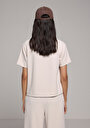 thumb-Regular Fit Yuvarlak Yaka  Kadın Taş Kısa Kol Tişört