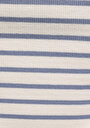 thumb-Slim Fit Polo Yaka Çizgili Kadın Mavi Kısa Kol Tişört