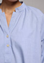 thumb-Fashion Fit Hakim Yaka Düz Kadın Mavi Uzun Kol Gömlek