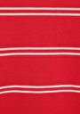 thumb-Regular Fit Yuvarlak Yaka Çizgili Kadın Kirmizi Kısa Kol Tişört