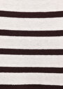 thumb-Slim Fit Polo Yaka Çizgili Kadın Kahverengi Kısa Kol Kazak