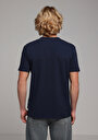 thumb-Regular Fit Yuvarlak Yaka Düz Erkek Lacivert Kısa Kol Tişört