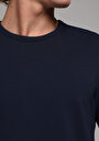 thumb-Regular Fit Yuvarlak Yaka Düz Erkek Lacivert Kısa Kol Tişört