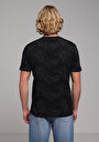 thumb-Regular Fit Yuvarlak Yaka Baskılı Erkek Siyah Kısa Kol Tişört