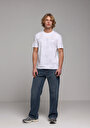 thumb-Regular Fit Yuvarlak Yaka Baskılı Erkek Beyaz Kısa Kol Tişört