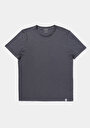 thumb-Regular Fit Yuvarlak Yaka Düz Erkek Antrasit Pamuklu Kısa Kol Tişört