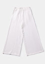 thumb-Regular Fit Yüksel Bel Geniş Paça Kadın Beyaz  Pantolon