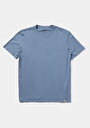 thumb-Regular Fit Yuvarlak Yaka Pamuklu Düz Erkek Mavi Kısa Kol Tişört