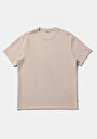thumb-Comfort Fit Yuvarlak Yaka Düz Erkek Bej Kısa Kol Tişört