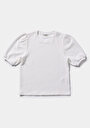 thumb-Regular Fit Yuvarlak Yaka Jakarlı Kadın Beyaz Kısa Kol Tişört