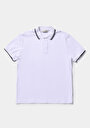 thumb-Regular Fit Polo Yaka Düz Erkek Beyaz Kısa Kol Tişört