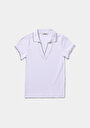 thumb-Slim Fit Polo Yaka Düz Kadın Beyaz Kısa Kol Tişört