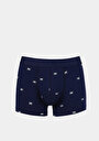 thumb-Modern Fit Baskılı Erkek Lacivert Boxer