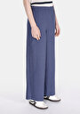 thumb-Regular Fit Yüksel Bel Geniş Paça Kadın İndigo  Pantolon