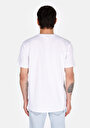 thumb-Regular Fit Yuvarlak Yaka Jakarlı Erkek Beyaz Kısa Kol Tişört