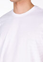 thumb-Regular Fit Yuvarlak Yaka Jakarlı Erkek Beyaz Kısa Kol Tişört