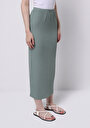 thumb-Slim Fit Düz  Kadın Yeşil Etek