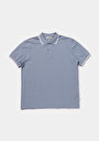 thumb-Regular Fit Polo Yaka Düz Erkek Mavi Kısa Kol Tişört