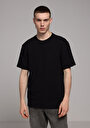 thumb-Comfort Fit Yuvarlak Yaka Düz Erkek Siyah Kısa Kol Tişört