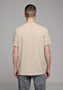 thumb-Regular Fit Yuvarlak Yaka Düz Erkek Bej Kısa Kol Tişört