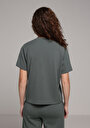 thumb-Regular Fit Yuvarlak Yaka  Kadın Yeşil Kısa Kol Tişört