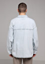 thumb-Regular Fit   Erkek Light İndigo Denim Shacket