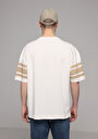 thumb-Oversize Fit Yuvarlak Yaka Düz Erkek Ekru Kısa Kol Tişört