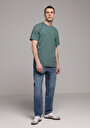 thumb-Regular Fit Yuvarlak Yaka Düz Erkek Yeşil Kısa Kol Tişört