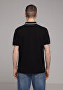 thumb-Regular Fit Polo Yaka Düz Erkek Siyah Kısa Kol Tişört