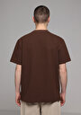 thumb-Comfort Fit Yuvarlak Yaka Düz Erkek Kahverengi Kısa Kol Tişört