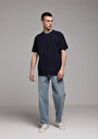 thumb-Comfort Fit Yuvarlak Yaka Düz Erkek Lacivert Kısa Kol Tişört