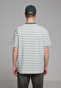 thumb-Comfort Fit Yuvarlak Yaka Çizgili Erkek Yeşil Kısa Kol Tişört