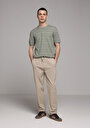 thumb-Regular Fit Orta Bel Düz Paça Erkek Bej  Pantolon