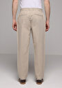 thumb-Regular Fit Orta Bel Düz Paça Erkek Bej  Pantolon