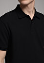 thumb-Regular Fit Polo Yaka Düz Erkek Siyah Kısa Kol Tişört