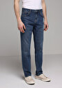 thumb-Straight Fit   Erkek Mid İndigo Denim Jean Pantolon