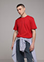 thumb-Regular Fit Yuvarlak Yaka Düz Erkek Kirmizi Kısa Kol Tişört