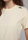 thumb-Regular Fit Yuvarlak Yaka Nakışlı Kadın Sari Kısa Kol Tişört