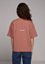 thumb-Relax Fit Yuvarlak Yaka Baskılı Kadın Pembe Kısa Kol Tişört