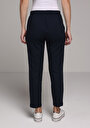 thumb-Regular Fit Yüksel Bel Düz Paça Kadın Lacivert  Pantolon