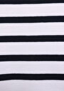 thumb-Slim Fit Yuvarlak Yaka Çizgili Kadın Lacivert Kısa Kol Tişört