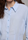 thumb-Fashion Fit Shirt Neck Düz Kadın Mavi Uzun Kol Gömlek