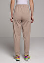 thumb-Regular Fit Orta Bel Düz Kadın Bej Eşofman Altı